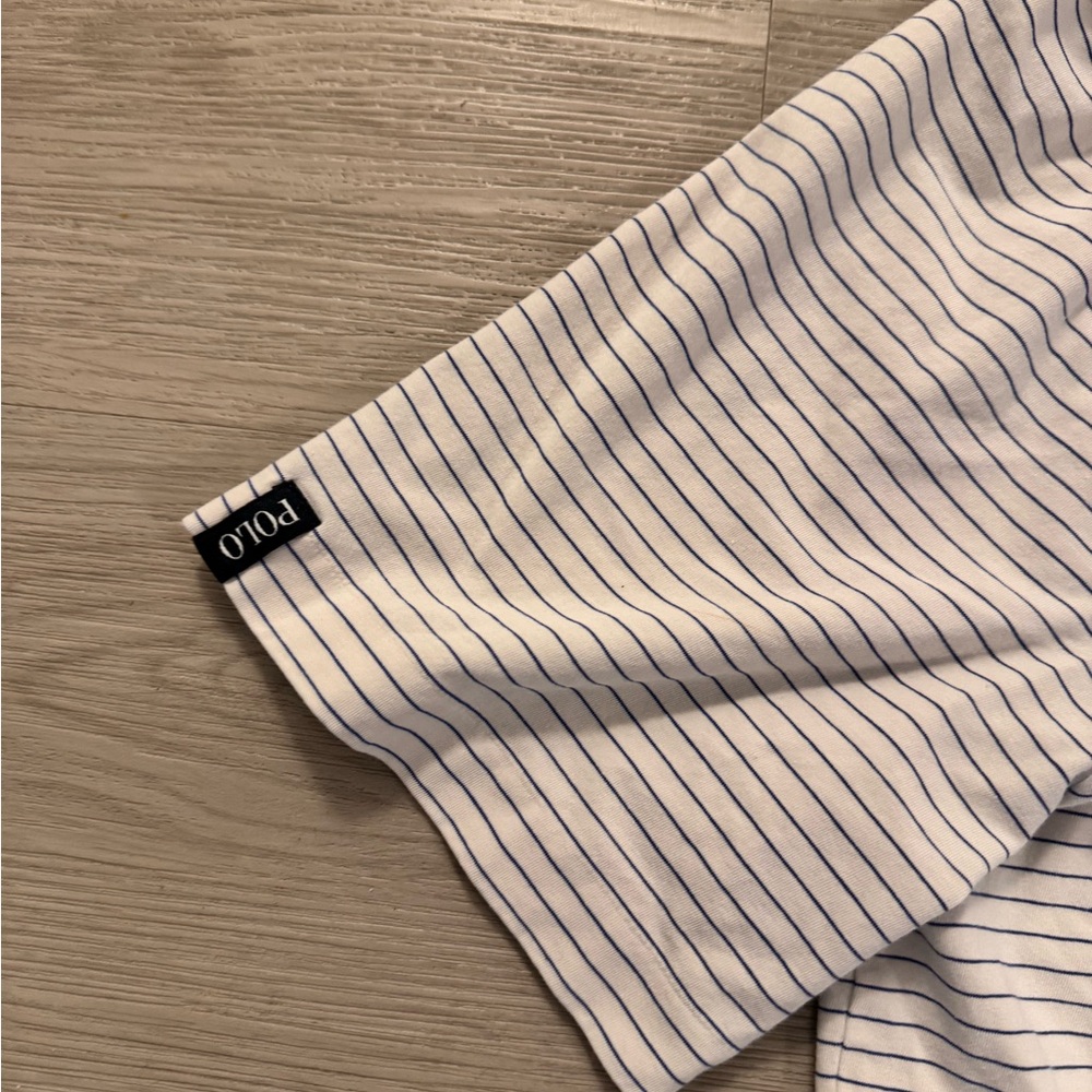 Polo Golf Ralph Lauren Polo Shirt Mens Large White Striped Stretch Lisle Stretch - Picture 3 of 7